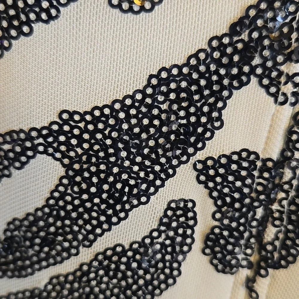 Sho-Blk/white sequin zebra print sleeveless dress Size S NWT. - Picture 7 of 9